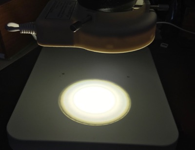 Under table light for microscope